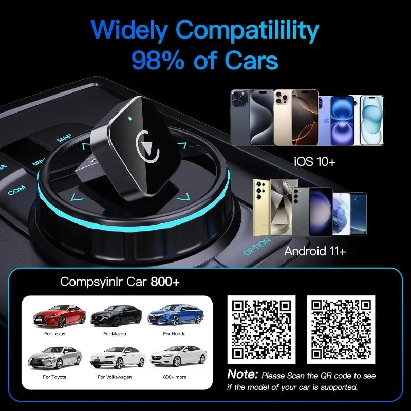מתאם CarPlay אלחוטי לאייפון ואנדרואיד
