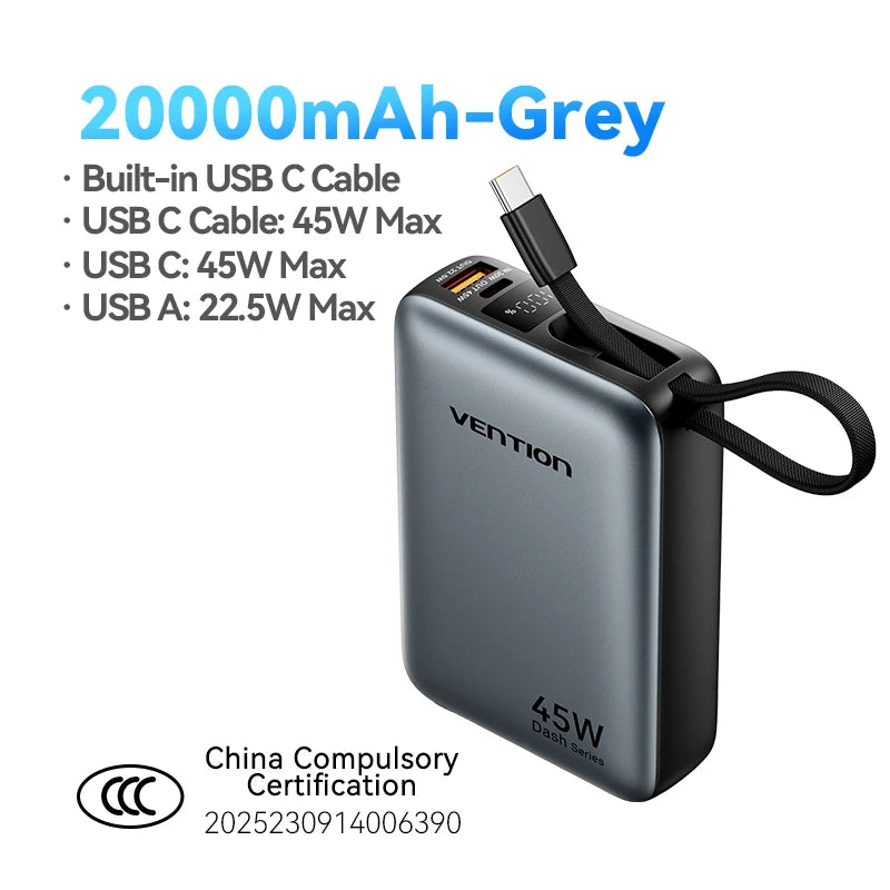 סוללת גיבוי 20000mAh טעינה מהירה 45W