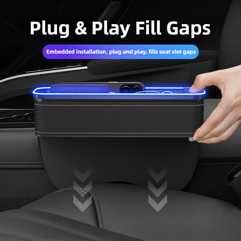 אורגנייר מושב עם תאורת LED וטעינת USB