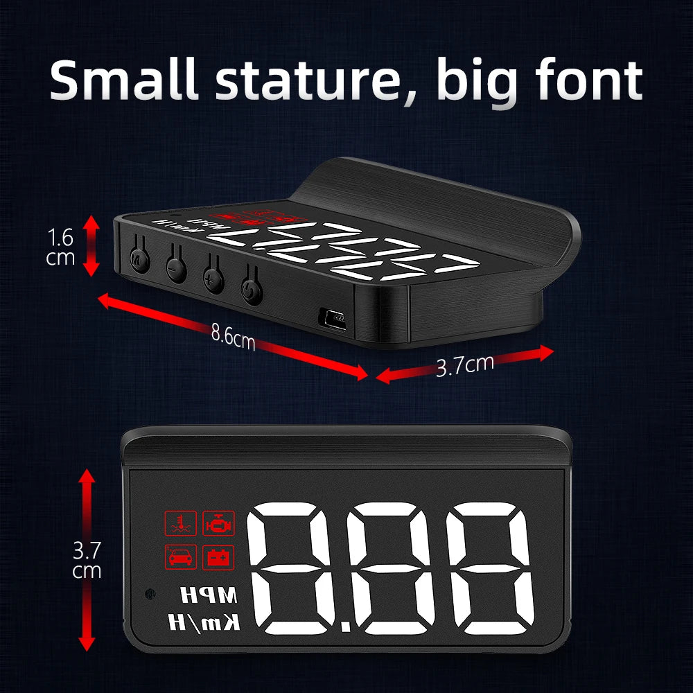 תצוגת HUD לשמשה עם GPS ו-OBD2
