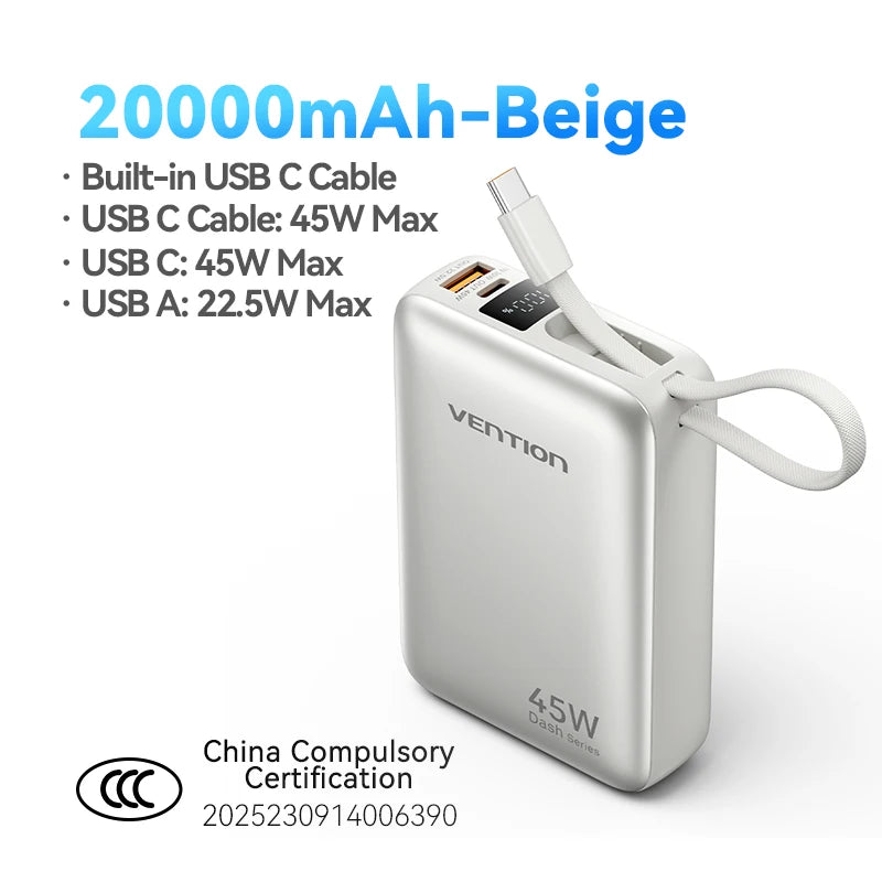 סוללת גיבוי 20000mAh טעינה מהירה 45W