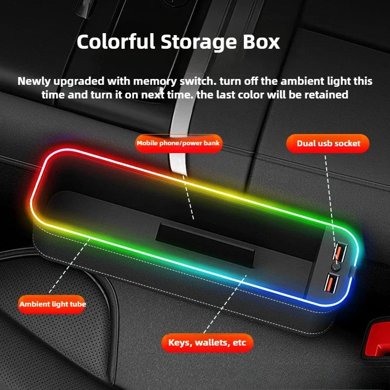 אורגנייר מושב עם תאורת LED וטעינת USB
