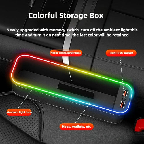 אורגנייר מושב עם תאורת LED וטעינת USB