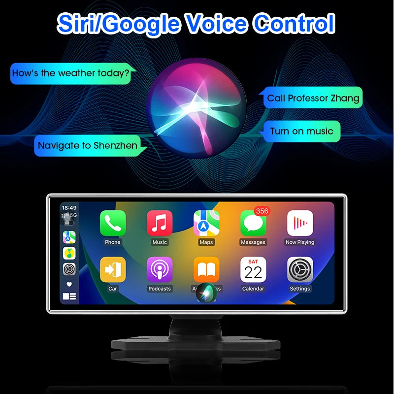 מצלמת דרך 4K עם מסך מראה, CarPlay ואנדרואיד Auto